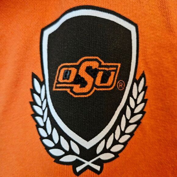 PINK Women's Black & Orange OSU Cowboy's fleece quarter zip Sweatshirt L… - Picture 3 of 5